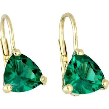 Náušnice Goldstore Zlaté náušnice zelené smaragdy Váha: 2.37 g
