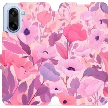 Pouzdro na mobilní telefon Flipové pouzdro Mobiwear - OnePlus Nord CE5 - VP74S Růžové květy snů (Knížkové flip pouzdro, obal, kryt na mobil OnePlus Nord CE 5 - VP74S Růžové květy snů, materiál Umělá kůže + TPU - ochrana 360°, stojánek, silikonová vanička, magnetické zavírání)