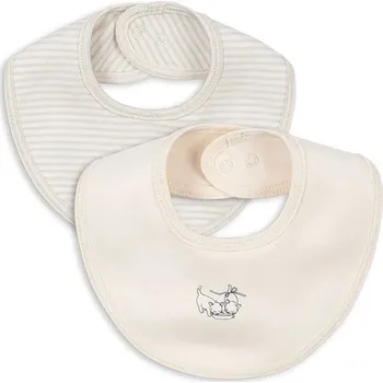 Oboustranný dětský bryndáček Fanga Fontana FIO STRIPE 2 PACK BIBS OCS 2-pack FA100040 béžová 01X, vel. ONE SIZE