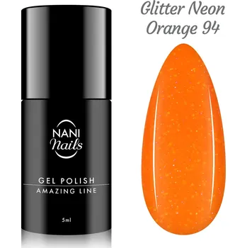 Lak na nehty NANI gel lak Amazing Line 5 ml - Glitter Neon Orange