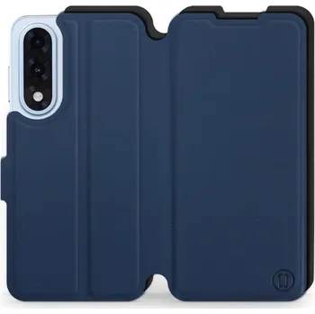 Pouzdro na mobilní telefon Flipové pouzdro Mobiwear Semiš - OnePlus Nord 5 - Modré & Černé (Knížkové semišové flip pouzdro, obal, kryt na mobil OnePlus Nord 5 - Modré & Černé, materiál semiš + TPU, ochrana 360°, stojánek, silikonová vanička, magnetické zavírání)