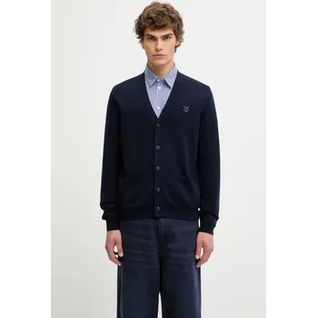 Dámský svetr Vlněný kardigan Maison Kitsuné Bold Fox Head Patch, S, námořnická modř, 59X