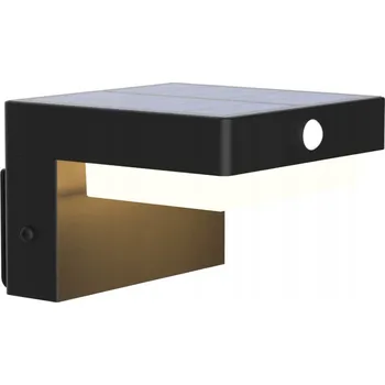 Venkovní osvětlení Venkovní LED solární nástěnné svítidlo s čidlem, moderní, černé Polux