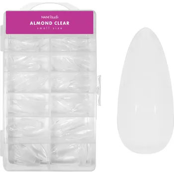 NANI gel tipy v boxu, 120 ks, 10 vel. - Almond Clear, krátké