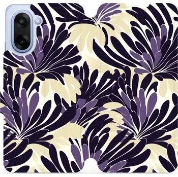 Pouzdro na mobilní telefon Flipové pouzdro Mobiwear - OnePlus Nord CE5 - VA47S Fialová flóra (Knížkové flip pouzdro, obal, kryt na mobil OnePlus Nord CE 5 - VA47S Fialová flóra, materiál Umělá kůže + TPU - ochrana 360°, stojánek, silikonová vanička, magnetické zavírání)