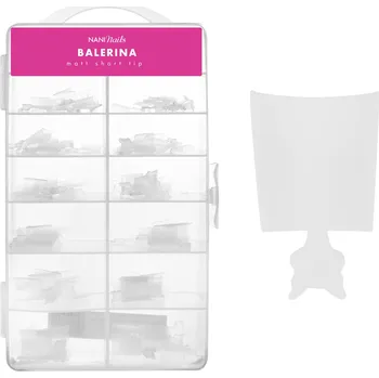 NANI gel tipy v boxu, 120 Ks, 10 vel. - Balerina Matt, krátká špička