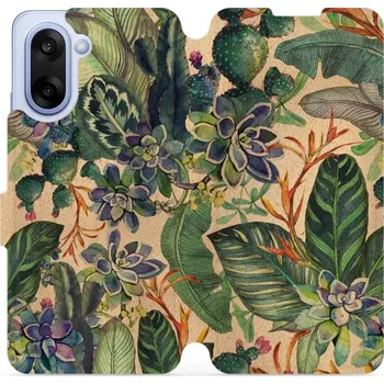 Pouzdro na mobilní telefon Flipové pouzdro Mobiwear - OnePlus Nord CE5 - VP05S Sukulenty (Knížkové flip pouzdro, obal, kryt na mobil OnePlus Nord CE 5 - VP05S Sukulenty, materiál Umělá kůže + TPU - ochrana 360°, stojánek, silikonová vanička, magnetické zavírání)