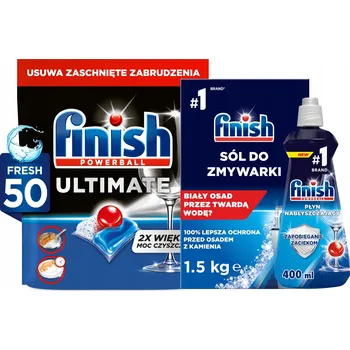 Sada Finish Ultimate tablety do myčky 50 kusů + Sůl + Leštidlo