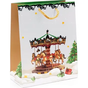Dárková taška Dárková Taška na dárky, Vánoce, 18x23 cm, kolotoč