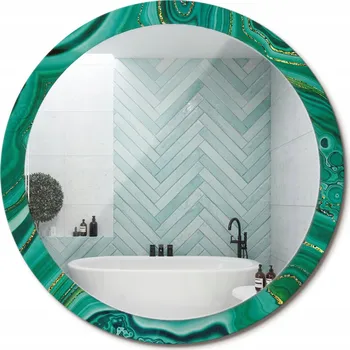 Zrcadlo Stylové kulaté zrcadlo na zeď s potiskem, motiv achátový mramor, průměr 100 cm