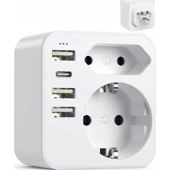 Zabezpečení domácnosti CESTOVNÍ ADAPTÉR UK DUBAJ 6V1 BRITSKÝ ADAPTÉR ZÁSTRČKA ZÁSUVKA