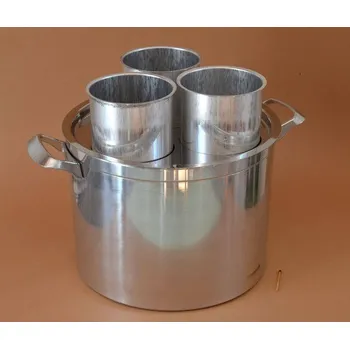 Hrnec Hliníkový hrnec s víkem se třemi otvory na válcové nádoby