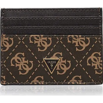 Peněženka Kožené pouzdro na karty Guess MITO hnědá barva, SMVELE LEA25 SMVELE.LEA25 88X, vel. ONE SIZE