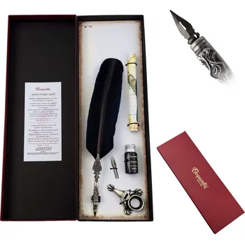 Sběratelství La Balestra Luxusní brk "DARK BLUE" černo-modrý s výbavou