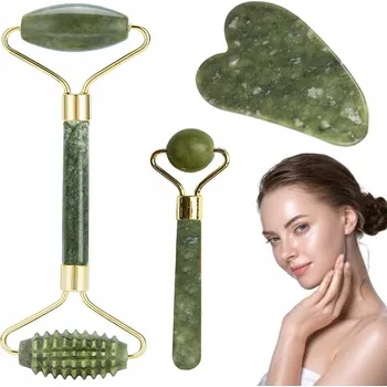 Masážní přístroj MASÁŽNÍ PŘÍSTROJ NA OBLIČEJ Z JADEITU SADA ROLLER VÁLEČEK