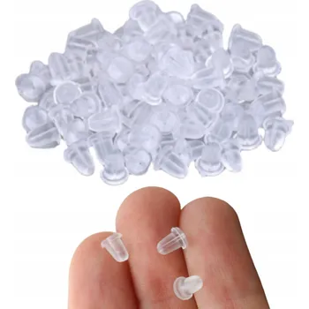 Náušnice Špuntíky silikonové zarážky na náušnice, 100 kusů