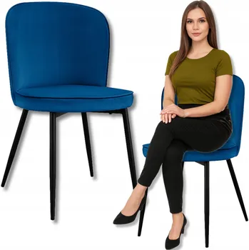 Jídelní židle Židle Szchara modrý velur 1 ks