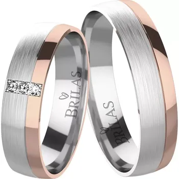 Prsten Ottavia Colour RW - snubní prsteny z kombinovaného zlata