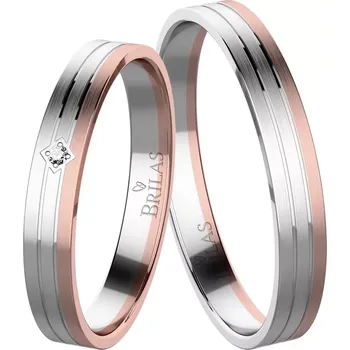 Prsten Agáta Colour RW - snubní prsteny z bílého a červeného zlata