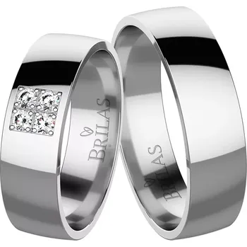 Prsten Dana White Briliant - snubní prsteny z bílého zlata