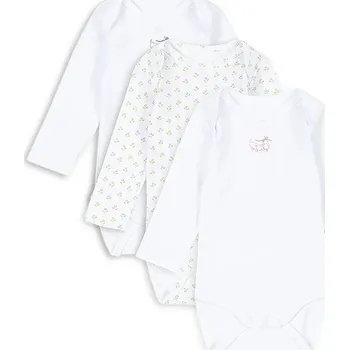 Kojenecký body Bavlněné kojenecké body Fanga Fontana FIO 3 PACK LS BODY OCS 3-pack FA100032 bílá 00X, vel. 68