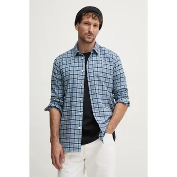 Pánská košile Bavlněná košile Samsoe Samsoe M24400039 modrá 95X, vel. M