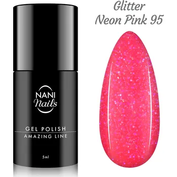 Lak na nehty NANI gel lak Amazing Line 5 ml - Glitter Neon Pink