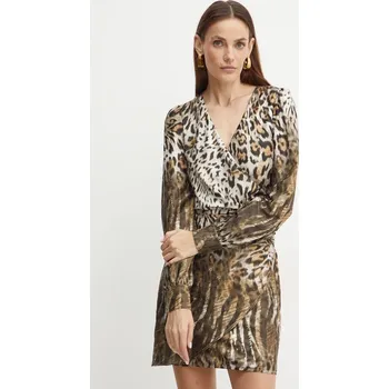 Dámské šaty Šaty Guess MARION hnědá barva, mini, W4BK40 WGLK2 W4BK40.WGLK2 88A, vel. L