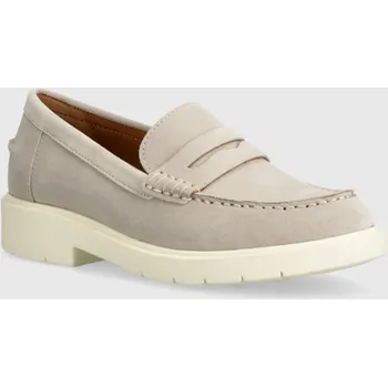 Dámské mokasíny Semišové mokasíny Geox D SPHERICA EC1 A dámské, šedá barva, na plochém podpatku, D25QRA 00022 C1010 D25QRA.00022.C1010 09X, EUR 36