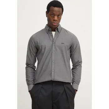 Pánská košile Bavlněná košile Boss Orange Rickert_M šedá barva, regular, s límečkem button-down, 50519707 90X, vel. M