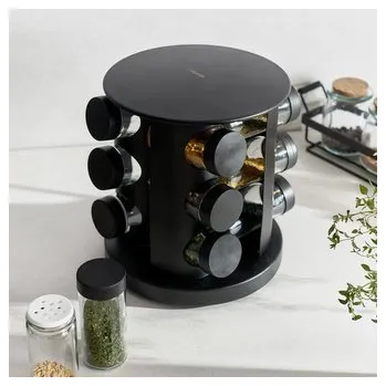 Dóza na potraviny Sada dóz na koření | OTTO | na otočném stojanu 12 dóz | 19x21 cm | 982587 Homla