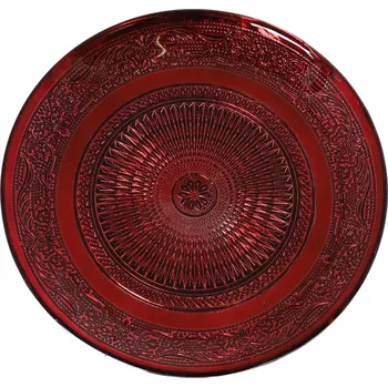 Talíř Skleněný podstavec pod svíčku, talíř 33,5 cm, červený, velký