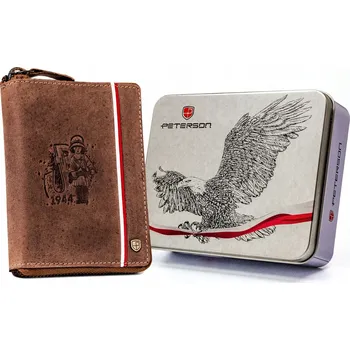 Peněženka Peterson peněženka z pravé kůže hnědá PTN 340PW-01 2-1-4 H - muž