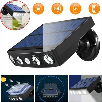 Venkovní osvětlení LAMPA SOLARNA LED Z CZUJNIKIEM RUCHU 120° ČERNÁ IP65 3 REŽIMY ZAHRADNÍ