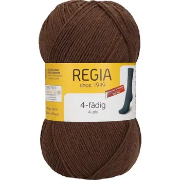 Příze Regia 4-Ply Uni 2903 Tmavě hnědá (Ponožková příze Regia Uni 4 Ply 2903 dunkelbraun)
