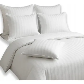 Povlečení Povlečení 160x200cm Jednobarevný lem 2x povlak na polštář 70x80 Černé s proužky