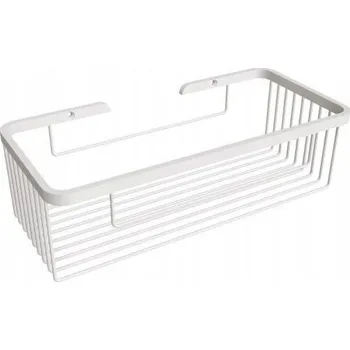 Drátěná police Košík ORGANIZÉR do sprchy polička koupelnová kovová na kosmetiku bílá