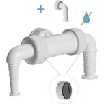PlastBrno Přípojka pro pračkový podomítkový sifon, matice G1" s klapkami