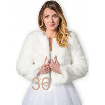 Bolerko Kaprys bolerko / svatební přehoz s dlouhým rukávem, umělá kožešina, velikost 36, ecru
