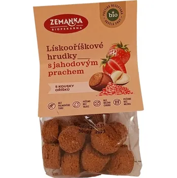 Biopekárna Zemanka Lískooříškové BIO hrudky s jahodovým prachem 100g 100g
