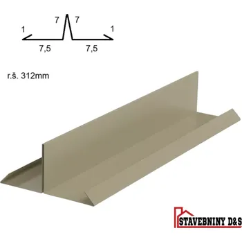 Střešní lemovaní Rozdělovací lišta rš: 312mm délka 2m (dělíci lemovka)