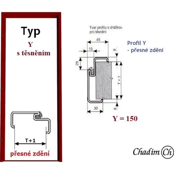 Zárubeň Zárubeň ocelová s těsněním YHT 800 P / 100 Pravá pro klasické zdění