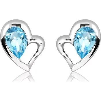 Náušnice Fatma S Blue Topaz - stříbrné náušnice s modrým topazem