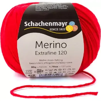 Příze Schachenmayr Merino extrafine 120 Červená třešeň 131 (Příze Merino extrafine 120 Červená třešeň 131)
