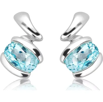Náušnice Beda S Blue Topaz - stříbrné náušnice s modrým topazem