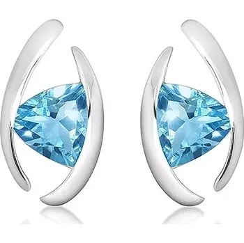 Náušnice Bojana S Blue Topaz - stříbrné náušnice s modrým topazem