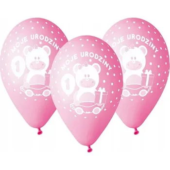 Balónek Narozeninové balónky Godan 30 cm růžové 5 kusů
