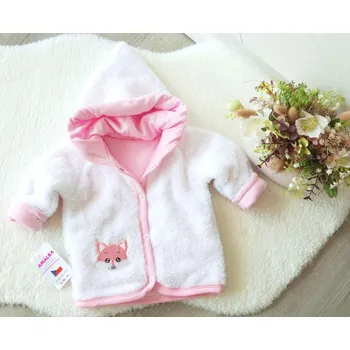 Kojenecká bunda AMÁLKA Chlupatý, podšitý kabátek, bílý Velikost: 62-68