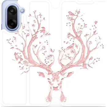 Pouzdro na mobilní telefon Flipové pouzdro Mobiwear - OnePlus Nord CE5 - M007S Růžový jelínek (Knížkové flip pouzdro, obal, kryt na mobil OnePlus Nord CE 5 - M007S Růžový jelínek, materiál Umělá kůže + TPU - ochrana 360°, stojánek, silikonová vanička, magnetické zavírání)