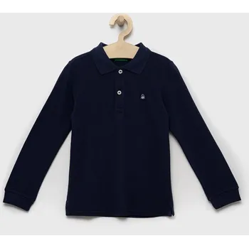 Chlapecké tričko Dětské bavlněné tričko s dlouhým rukávem United Colors of Benetton tmavomodrá barva 3089G3009.P.NOS 59X, vel. 116